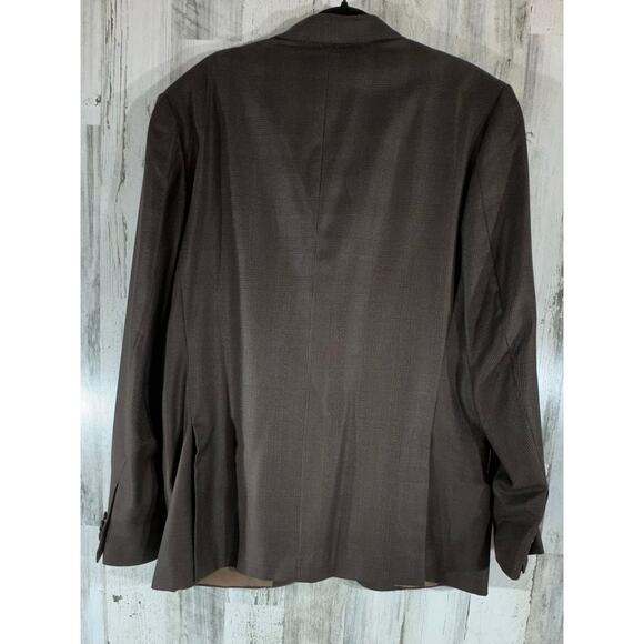 Isaia Napoli Blazer Sport Coat Size 54 (US44) Wool Silk Blend Brown Glen Check - Picture 3 of 11